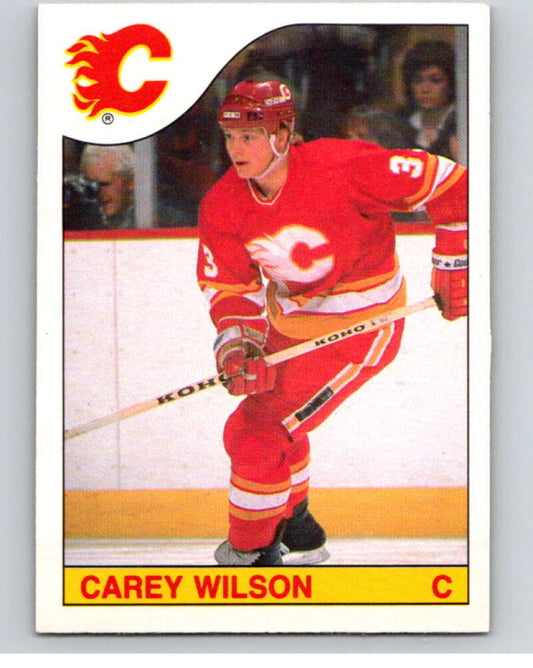 1985-86 O-Pee-Chee #191 Carey Wilson  RC Rookie Calgary Flames  V56785 Image 1