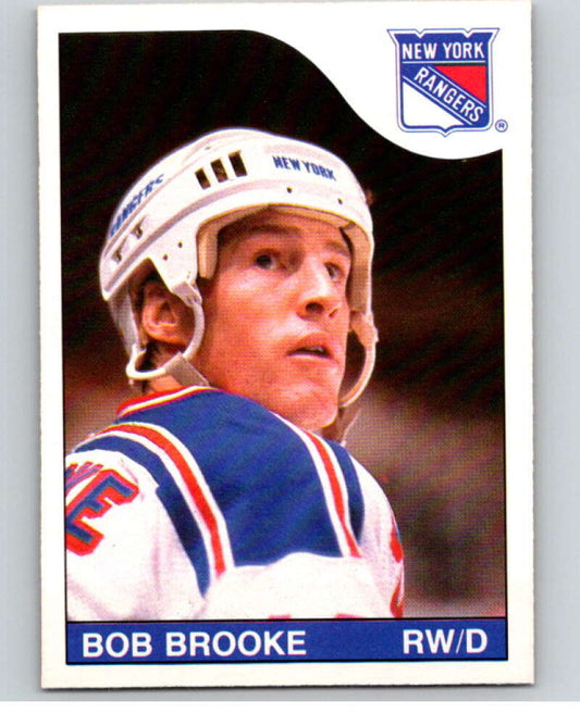 1985-86 O-Pee-Chee #202 Bob Brooke RC Rookie Rangers  V56812 Image 1