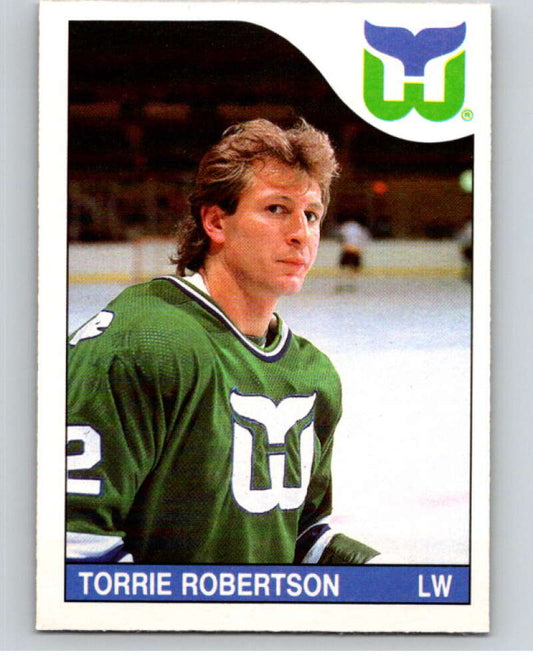 1985-86 O-Pee-Chee #218 Torrie Robertson RC Rookie Whalers  V56839 Image 1