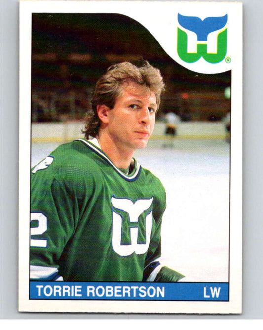 1985-86 O-Pee-Chee #218 Torrie Robertson RC Rookie Whalers  V56840 Image 1