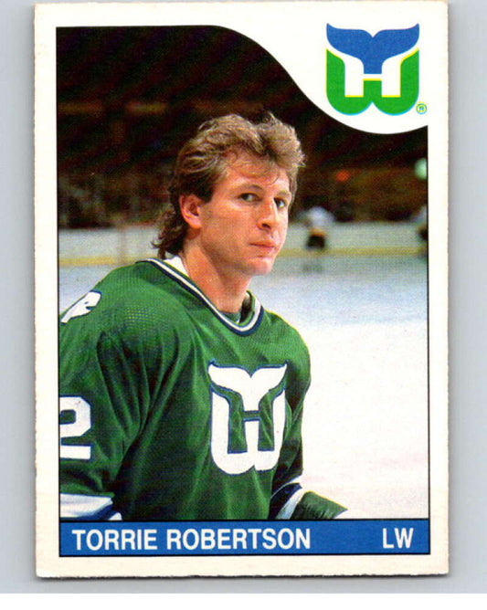 1985-86 O-Pee-Chee #218 Torrie Robertson RC Rookie Whalers  V56841 Image 1