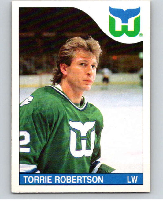 1985-86 O-Pee-Chee #218 Torrie Robertson RC Rookie Whalers  V56842 Image 1