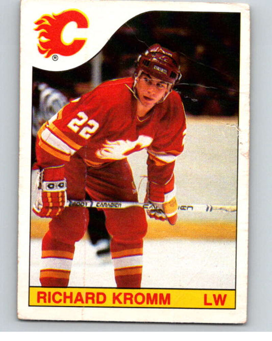 1985-86 O-Pee-Chee #222 Richard Kromm  Calgary Flames  V56850 Image 1