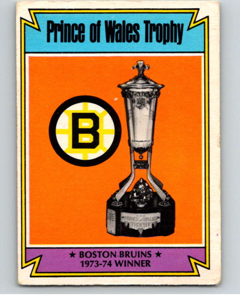 1974-75 O-Pee-Chee #247 Boston Bruins Prince of Wales Trophy   V57026 Image 1