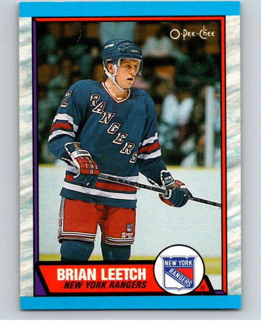 1989-90 O-Pee-Chee #136 Brian Leetch  RC Rookie Rangers  V57055 Image 1
