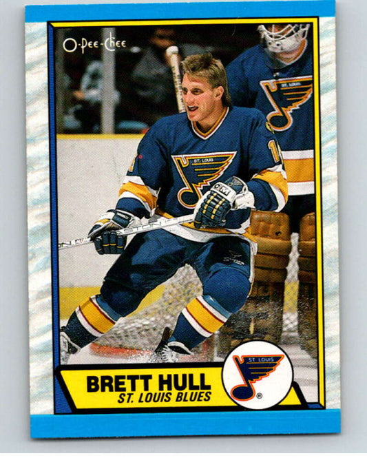 1989-90 O-Pee-Chee #186 Brett Hull  St. Louis Blues  V57056 Image 1