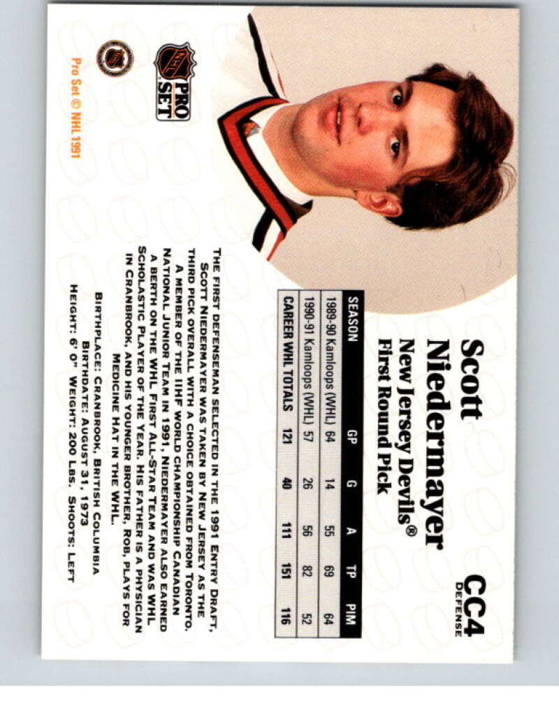 1991-92 Pro Set CC #CC4 Scott Neidermayer  SP New Jersey Devils  V57058 Image 2