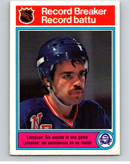 1982-83 O-Pee-Chee #4 Mikko Leinonen RB  RC Rookie Rangers  V57092 Image 1