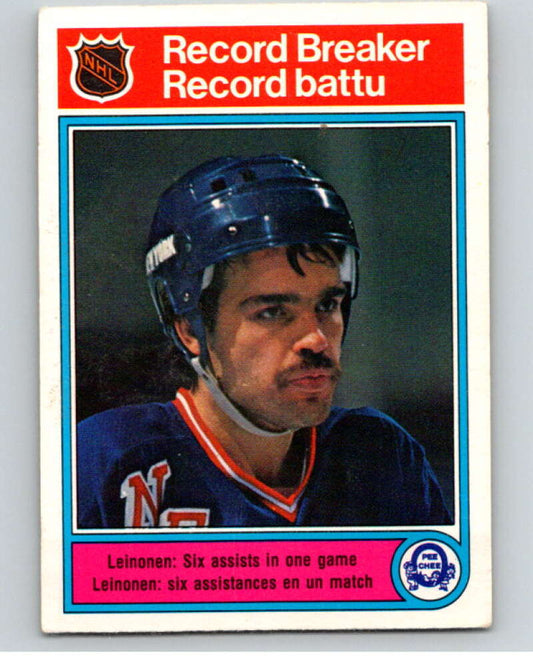 1982-83 O-Pee-Chee #4 Mikko Leinonen RB  RC Rookie Rangers  V57094 Image 1