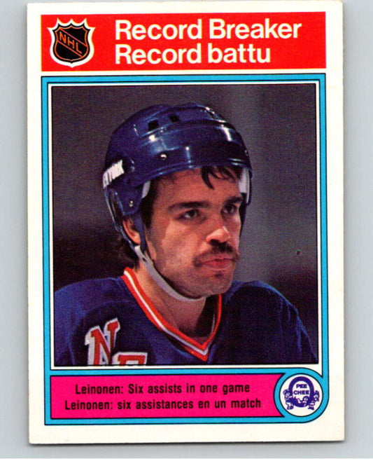 1982-83 O-Pee-Chee #4 Mikko Leinonen RB  RC Rookie Rangers  V57095 Image 1