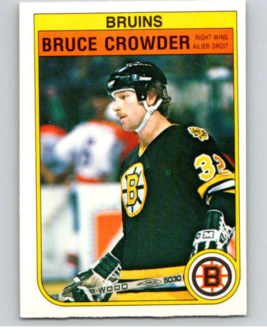 1982-83 O-Pee-Chee #9 Bruce Crowder  RC Rookie Boston Bruins  V57121 Image 1