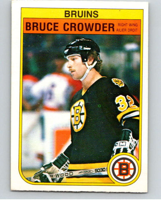 1982-83 O-Pee-Chee #9 Bruce Crowder  RC Rookie Boston Bruins  V57122 Image 1