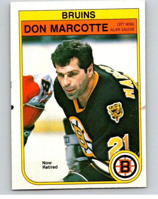 1982-83 O-Pee-Chee #14 Don Marcotte  Boston Bruins  V57152 Image 1