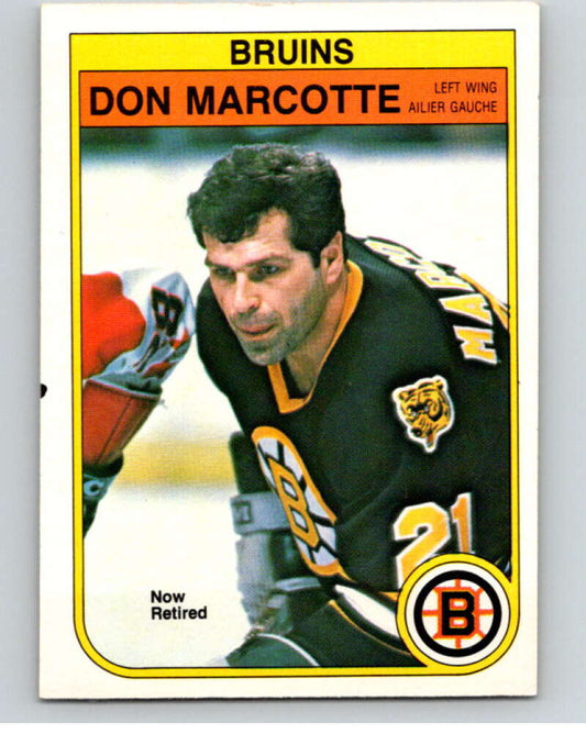 1982-83 O-Pee-Chee #14 Don Marcotte  Boston Bruins  V57159 Image 1