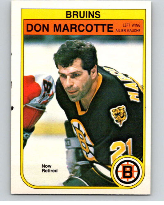 1982-83 O-Pee-Chee #14 Don Marcotte  Boston Bruins  V57160 Image 1