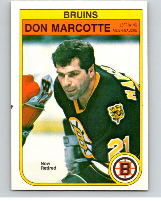 1982-83 O-Pee-Chee #14 Don Marcotte  Boston Bruins  V57161 Image 1