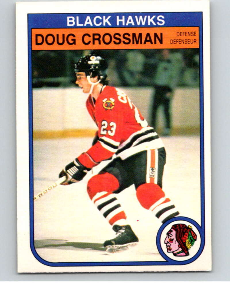 1982-83 O-Pee-Chee #63 Doug Crossman  RC Rookie Chicago Blackhawks  V57534 Image 1