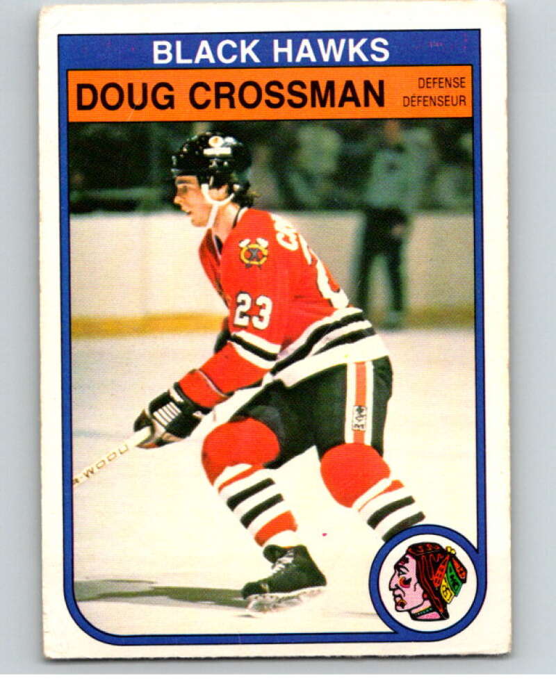 1982-83 O-Pee-Chee #63 Doug Crossman  RC Rookie Chicago Blackhawks  V57535 Image 1