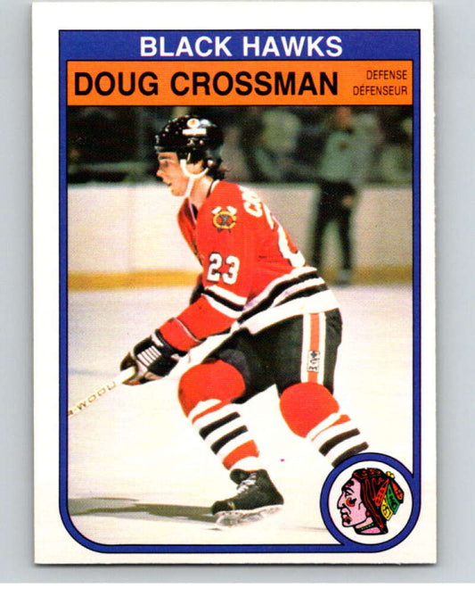 1982-83 O-Pee-Chee #63 Doug Crossman  RC Rookie Chicago Blackhawks  V57536 Image 1