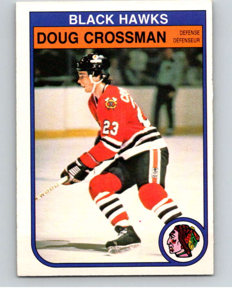 1982-83 O-Pee-Chee #63 Doug Crossman  RC Rookie Chicago Blackhawks  V57537 Image 1