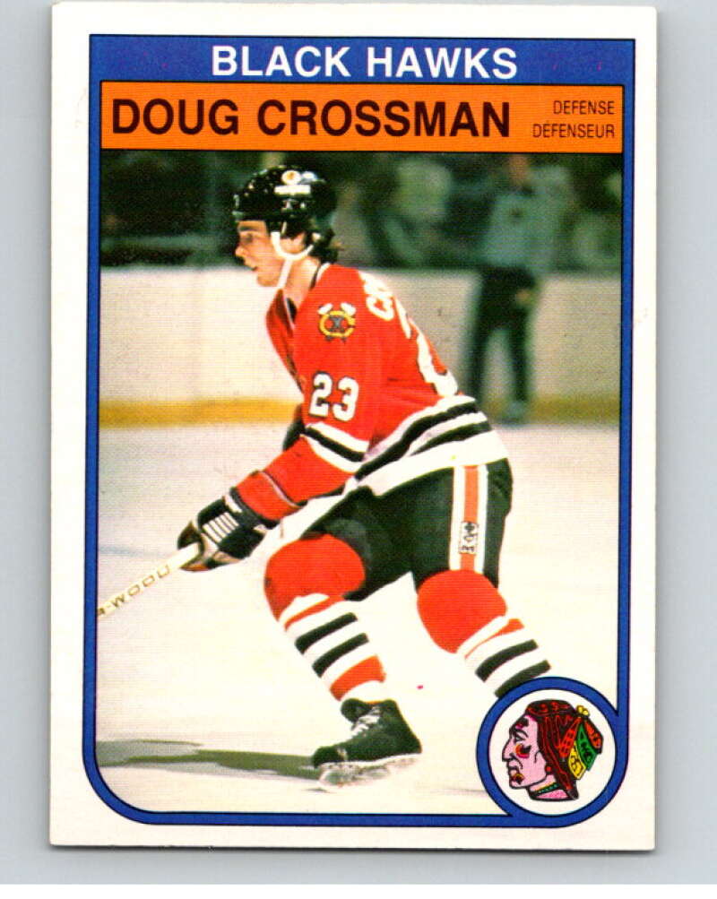 1982-83 O-Pee-Chee #63 Doug Crossman  RC Rookie Chicago Blackhawks  V57538 Image 1