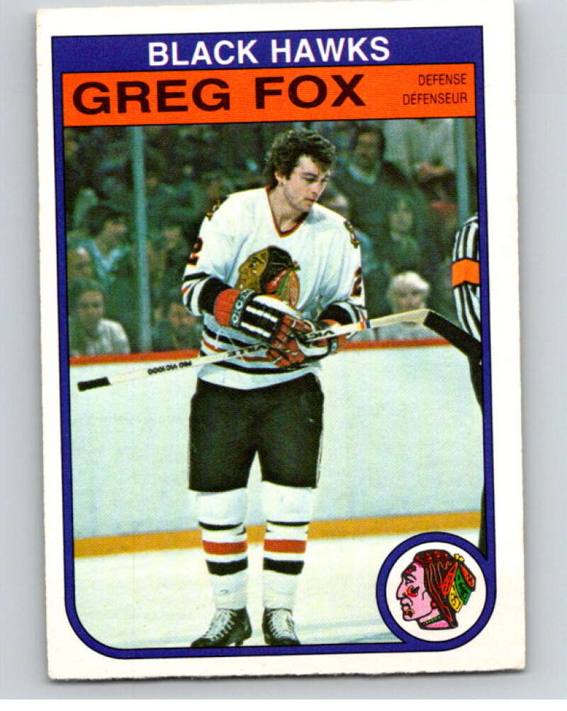 1982-83 O-Pee-Chee #65 Greg Fox  RC Rookie Chicago Blackhawks  V57549 Image 1