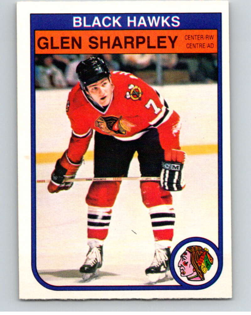 1982-83 O-Pee-Chee #75 Glen Sharpley  RC Rookie Chicago Blackhawks  V57617 Image 1