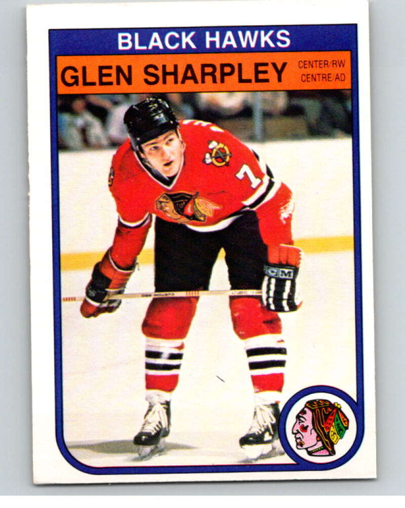 1982-83 O-Pee-Chee #75 Glen Sharpley  RC Rookie Chicago Blackhawks  V57618 Image 1