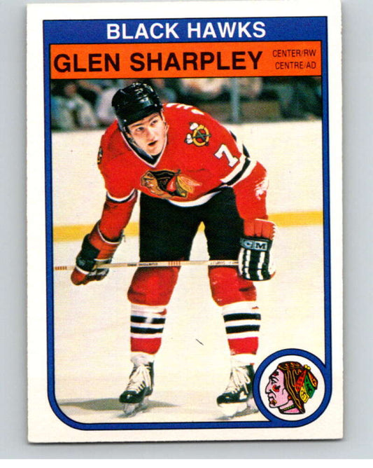 1982-83 O-Pee-Chee #75 Glen Sharpley  RC Rookie Chicago Blackhawks  V57619 Image 1