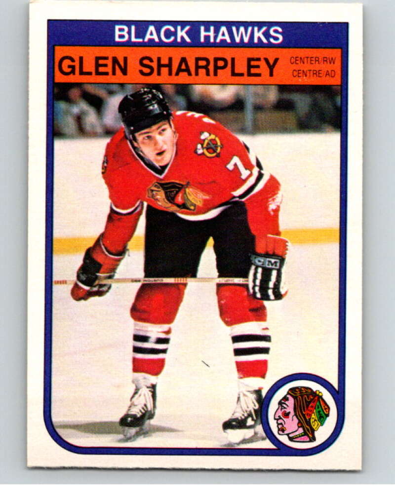 1982-83 O-Pee-Chee #75 Glen Sharpley  RC Rookie Chicago Blackhawks  V57620 Image 1