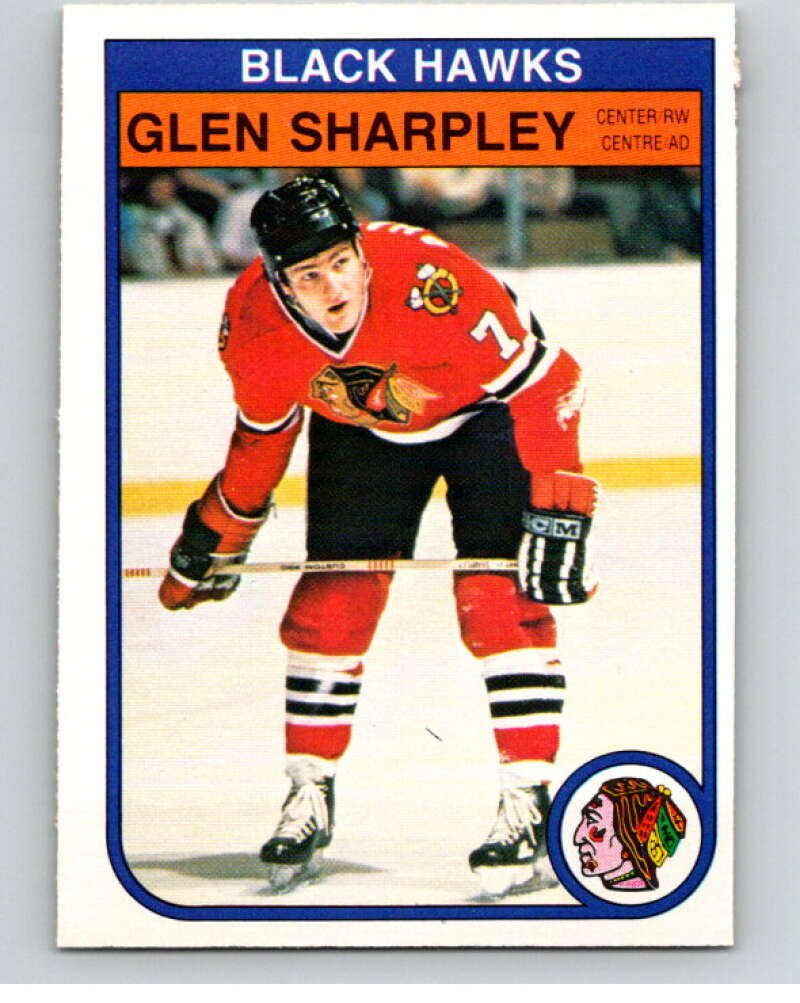 1982-83 O-Pee-Chee #75 Glen Sharpley  RC Rookie Chicago Blackhawks  V57622 Image 1