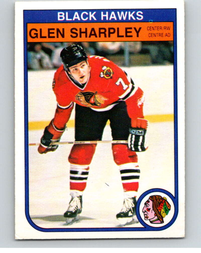 1982-83 O-Pee-Chee #75 Glen Sharpley  RC Rookie Chicago Blackhawks  V57623 Image 1