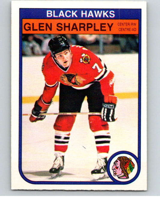 1982-83 O-Pee-Chee #75 Glen Sharpley  RC Rookie Chicago Blackhawks  V57626 Image 1