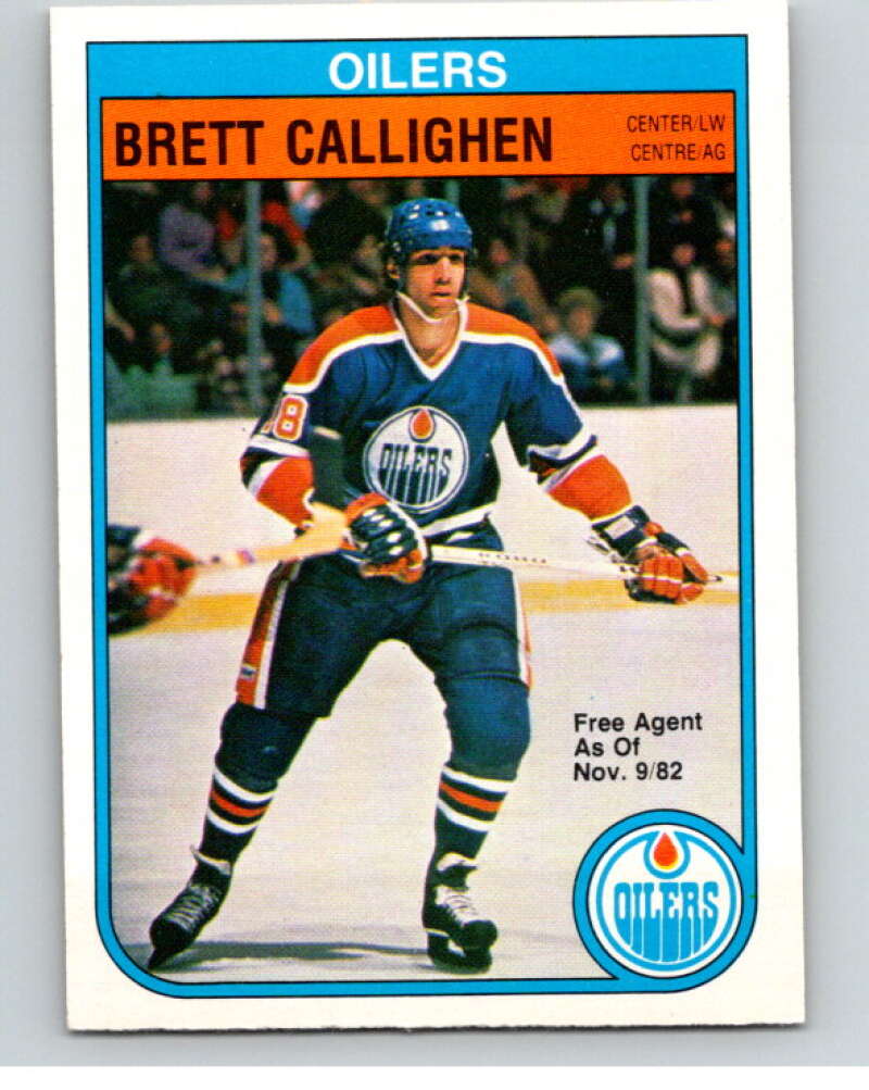 1982-83 O-Pee-Chee #103 Brett Callighen  RC Rookie Edmonton Oilers  V57825 Image 1