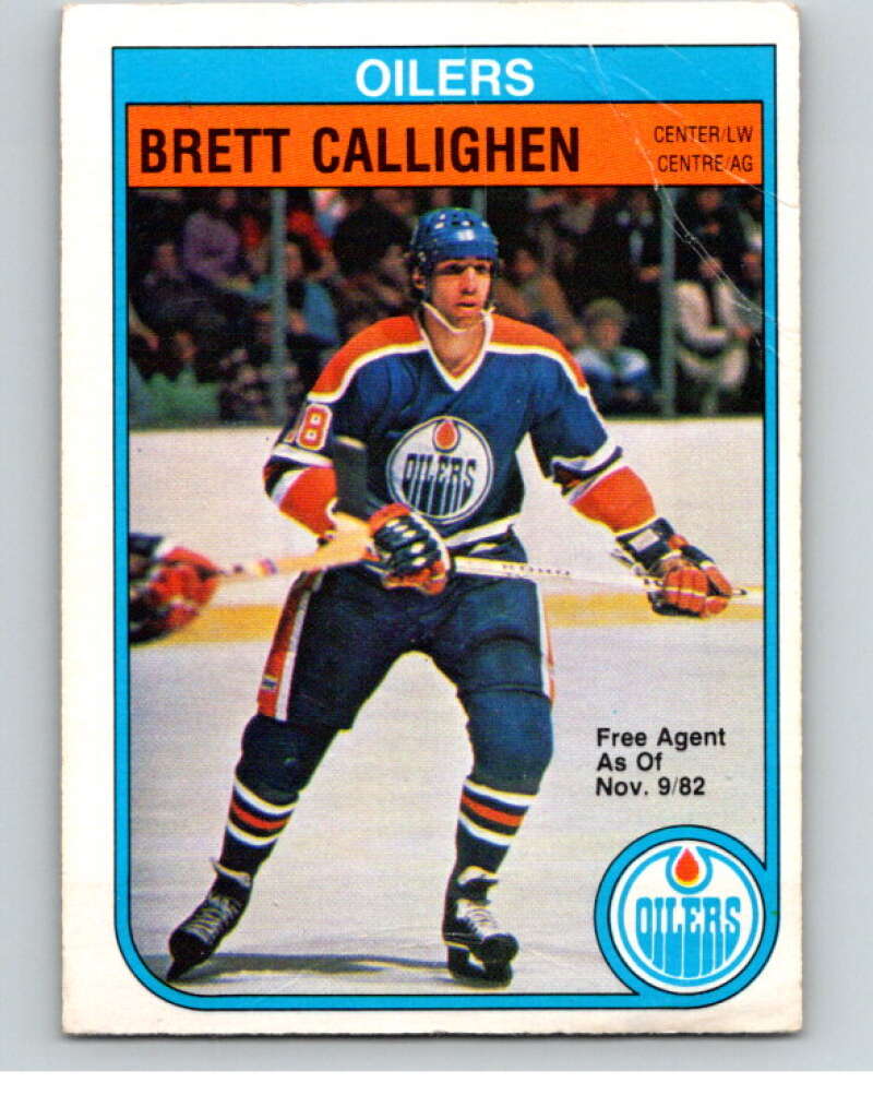 1982-83 O-Pee-Chee #103 Brett Callighen  RC Rookie Edmonton Oilers  V57826 Image 1