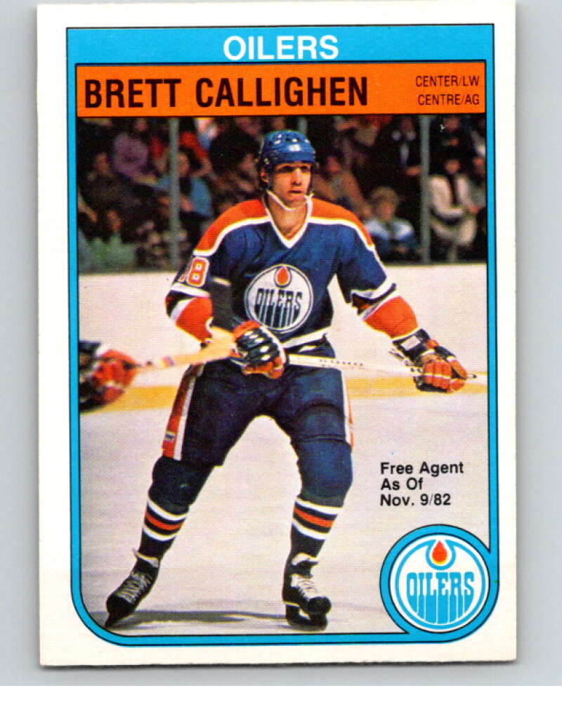 1982-83 O-Pee-Chee #103 Brett Callighen  RC Rookie Edmonton Oilers  V57827 Image 1