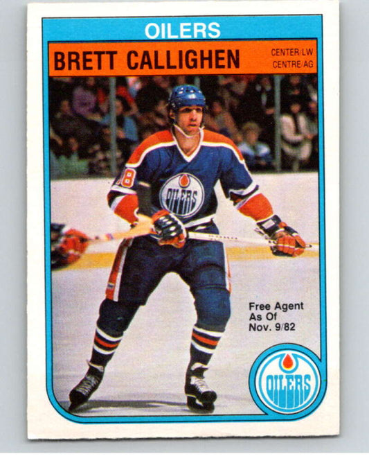 1982-83 O-Pee-Chee #103 Brett Callighen  RC Rookie Edmonton Oilers  V57829 Image 1