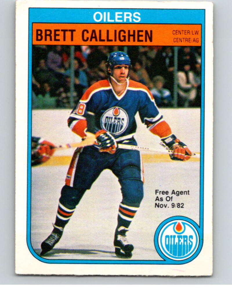 1982-83 O-Pee-Chee #103 Brett Callighen  RC Rookie Edmonton Oilers  V57830 Image 1