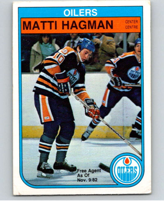 1982-83 O-Pee-Chee #108 Matti Hagman  RC Rookie Edmonton Oilers  V57846 Image 1