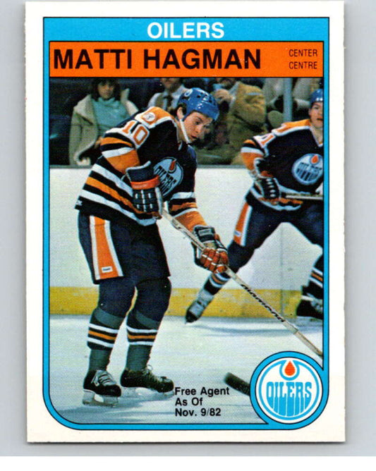 1982-83 O-Pee-Chee #108 Matti Hagman  RC Rookie Edmonton Oilers  V57847 Image 1