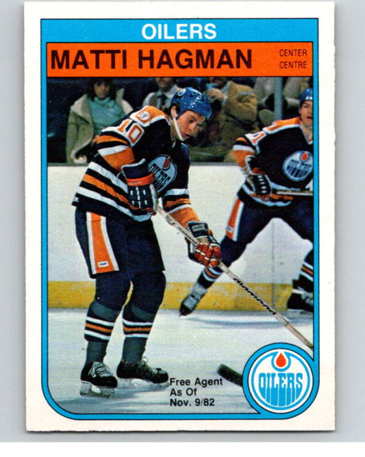 1982-83 O-Pee-Chee #108 Matti Hagman  RC Rookie Edmonton Oilers  V57848 Image 1