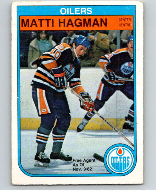 1982-83 O-Pee-Chee #108 Matti Hagman  RC Rookie Edmonton Oilers  V57849 Image 1