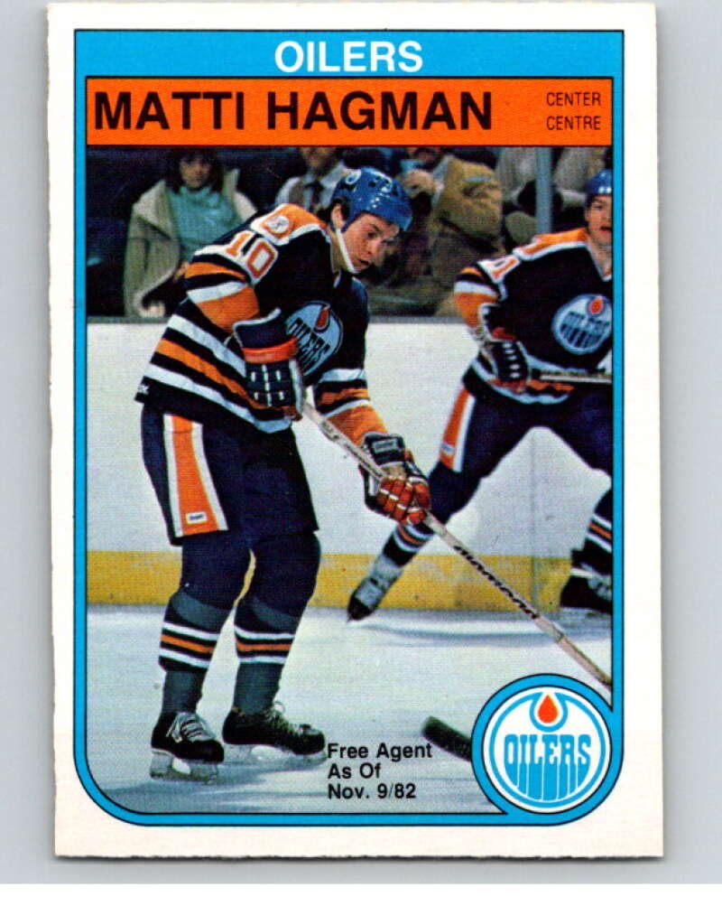 1982-83 O-Pee-Chee #108 Matti Hagman  RC Rookie Edmonton Oilers  V57850 Image 1