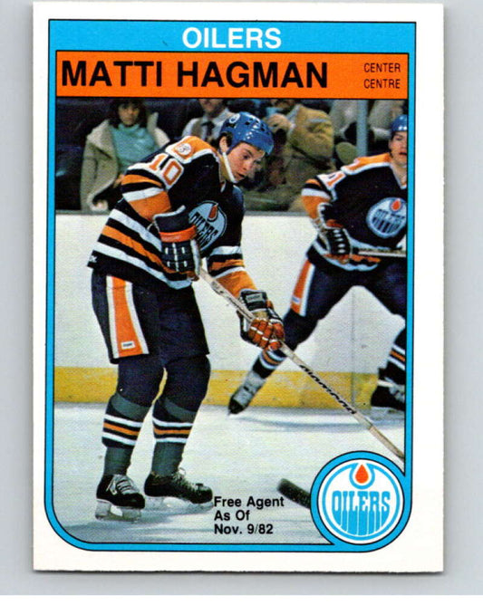 1982-83 O-Pee-Chee #108 Matti Hagman  RC Rookie Edmonton Oilers  V57851 Image 1