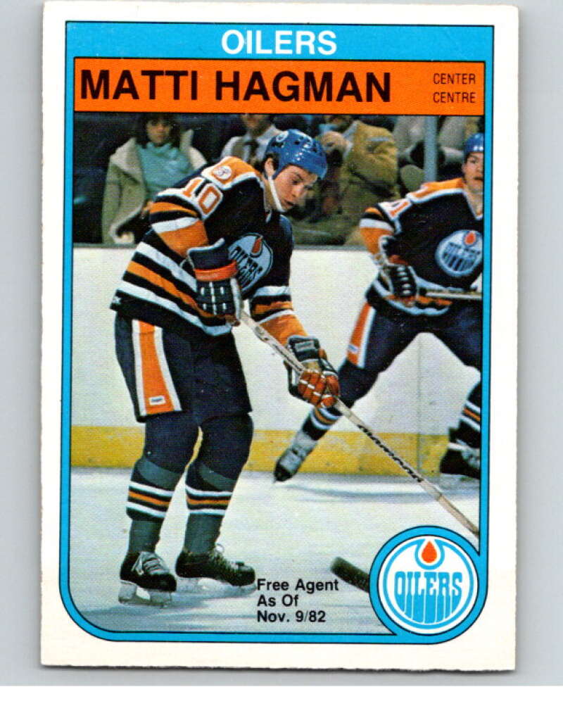 1982-83 O-Pee-Chee #108 Matti Hagman  RC Rookie Edmonton Oilers  V57852 Image 1