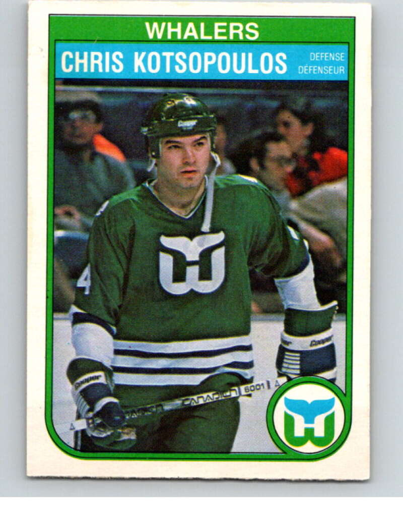 1982-83 O-Pee-Chee #124 Chris Kotsopoulos  RC Rookie Hartford Whalers  V58054 Image 1