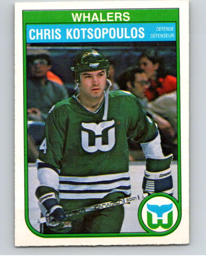 1982-83 O-Pee-Chee #124 Chris Kotsopoulos  RC Rookie Hartford Whalers  V58058 Image 1