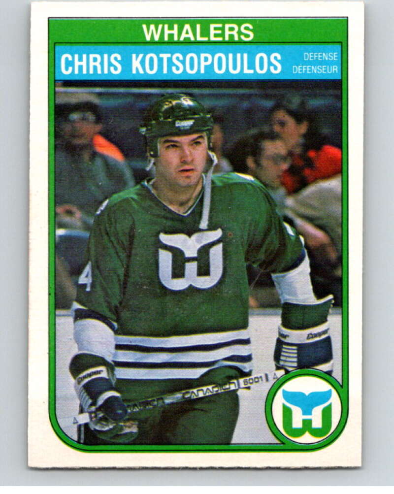 1982-83 O-Pee-Chee #124 Chris Kotsopoulos  RC Rookie Hartford Whalers  V58059 Image 1