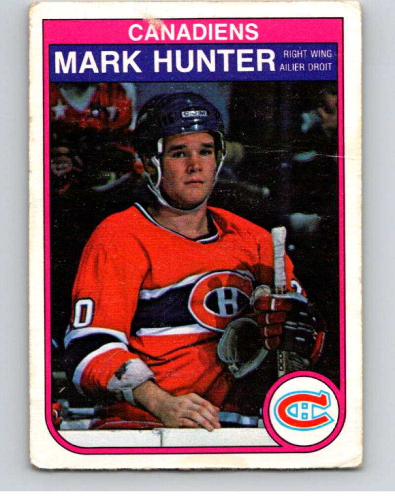 1982-83 O-Pee-Chee #185 Mark Hunter  RC Rookie Montreal Canadiens  V58371 Image 1