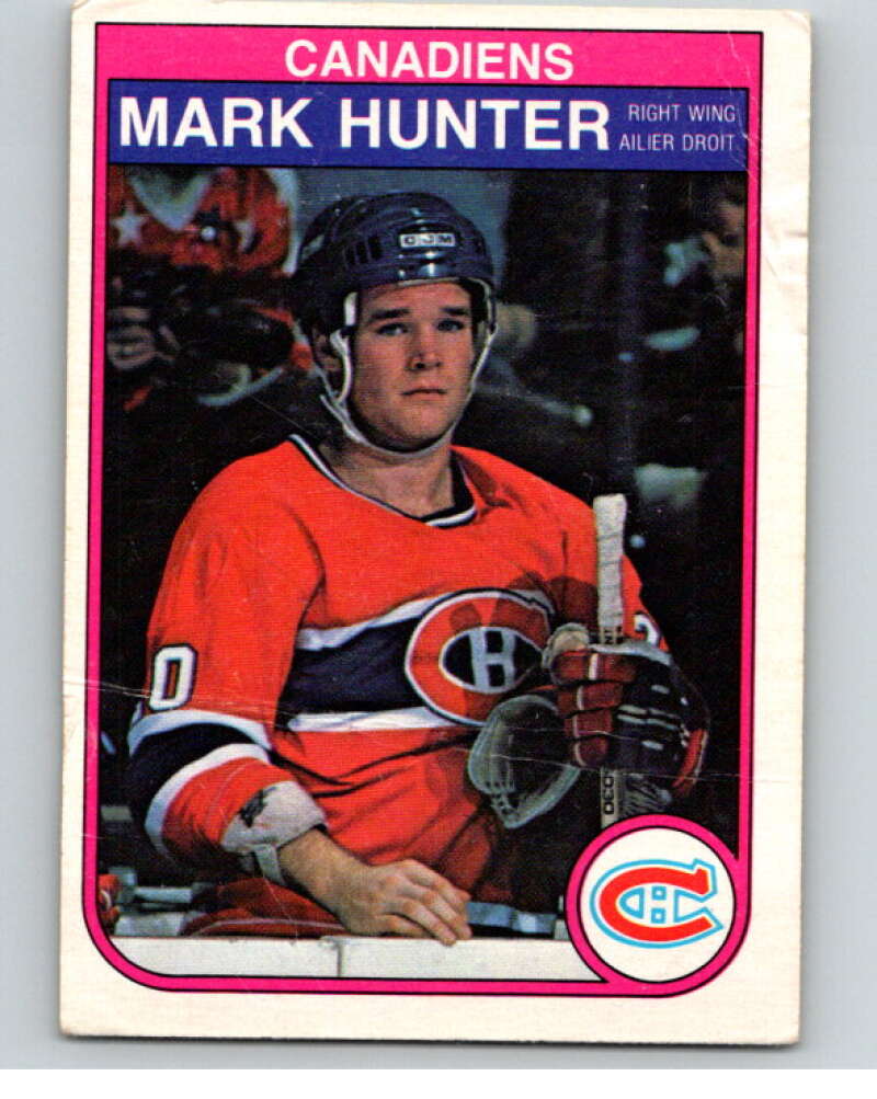 1982-83 O-Pee-Chee #185 Mark Hunter  RC Rookie Montreal Canadiens  V58372 Image 1